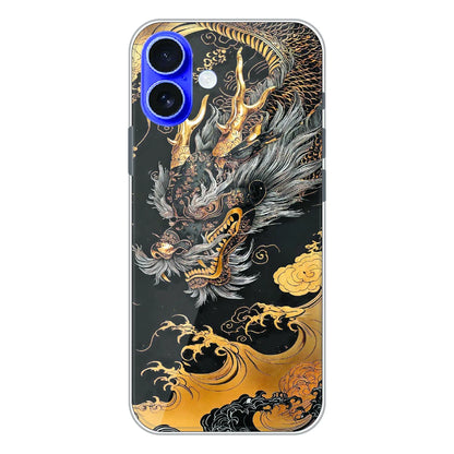 Golden Dragon Japanese Art - Printed Silicone Case For Apple iPhone 16