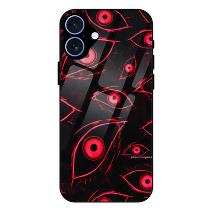 Crimson Eyes Chaos - Glass Case For Apple iPhone 16