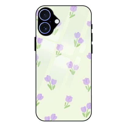 Minimal Tulip Pattern - Glass Case For Apple iPhone 16