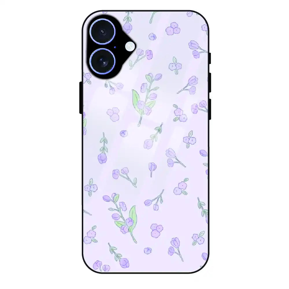 Lavender Floral Ditsy - Glass Case For Apple iPhone 16 Plus