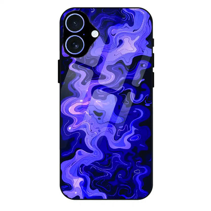 Purple Wave Abstract - Glass Case For Apple iPhone 16 Plus