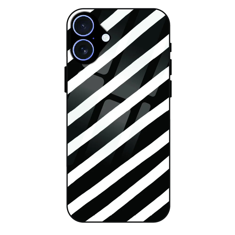 Monochrome Flame Art - Glass Case For Apple iPhone 16 Plus
