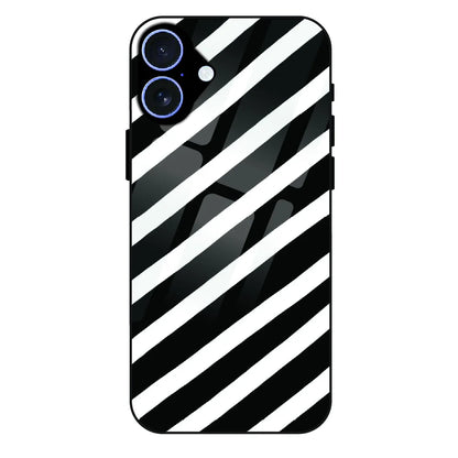 Monochrome Flame Art - Glass Case For Apple iPhone 16 Plus