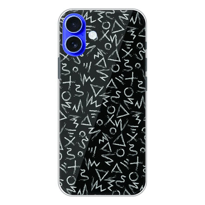 Geometric Black & White Pattern - Printed Silicone Case For Apple iPhone 16 Plus