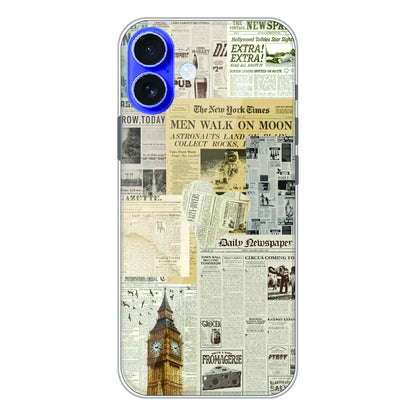 Vintage Newspaper Collage - Printed Silicone Case For Apple iPhone 16 Plus