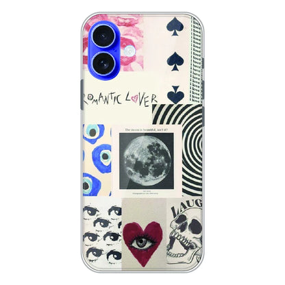 Romantic Art Collage - Printed Silicone Case For Apple iPhone 16 Plus