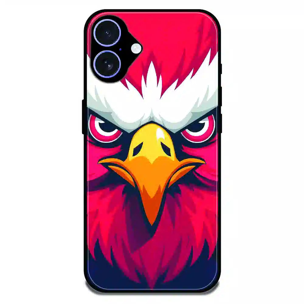 Fierce Eagle Power Art - Glossy Metal Silicone Case For Apple iPhone 16 Plus