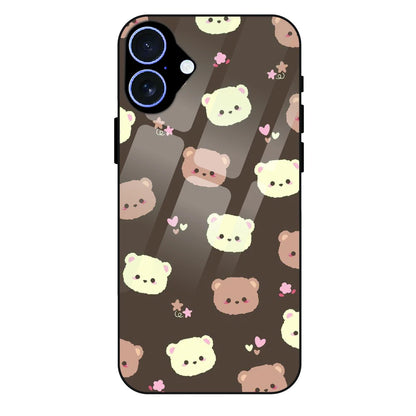 Cozy Bear Pattern - Glass Case For Apple iPhone 16 Plus