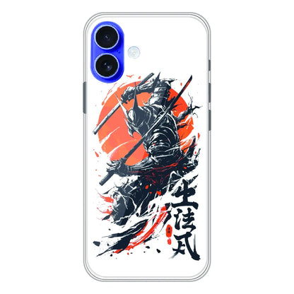 Samurai Warrior Japanese Art - Printed Silicone Case For Apple iPhone 16 Plus