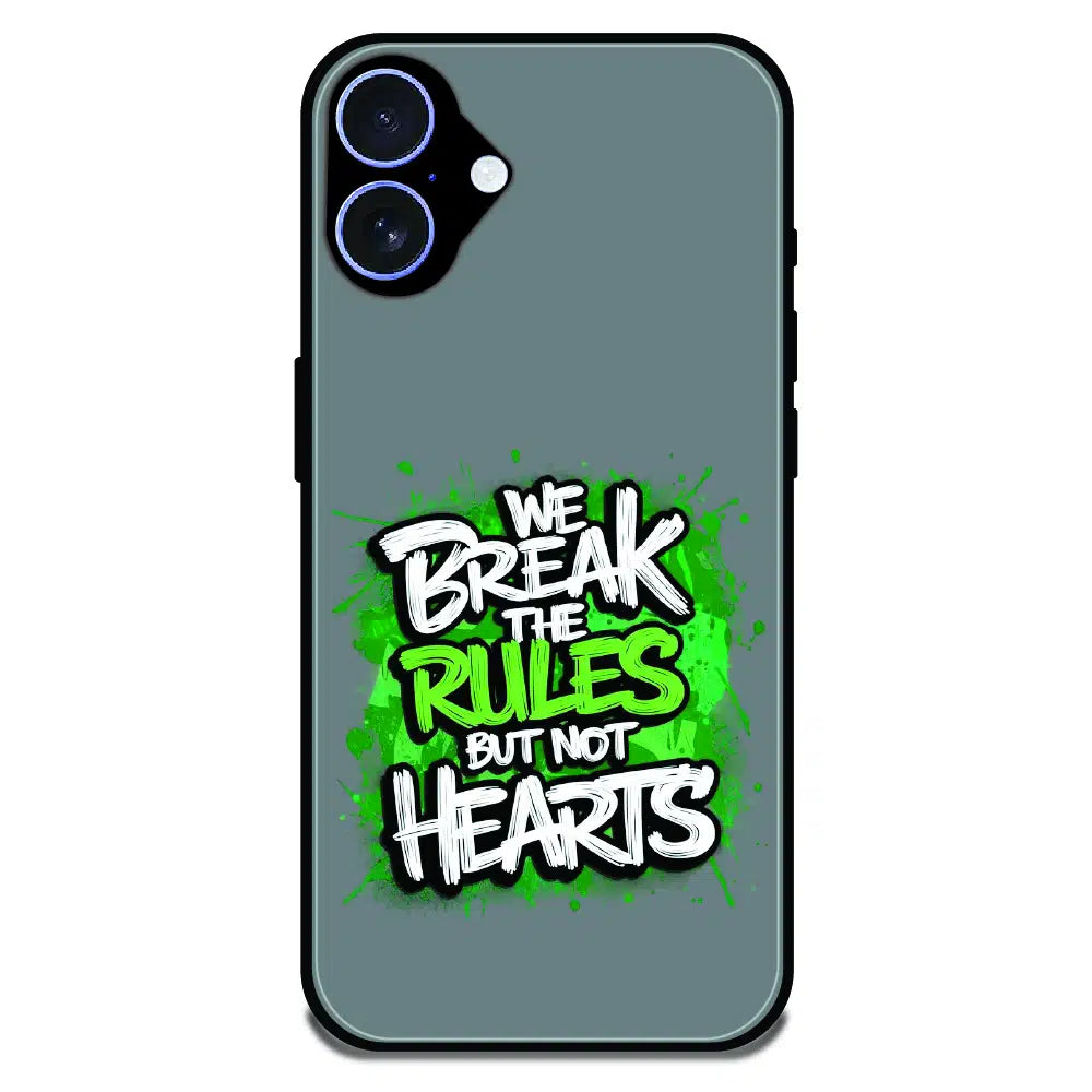 Break the Rules Quote - Glossy Metal Silicone Case For Apple iPhone 16 Plus