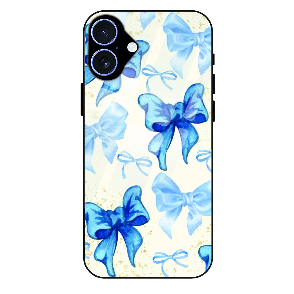 Soft Blue Bowcore - Glass Case For Apple iPhone 16 Plus