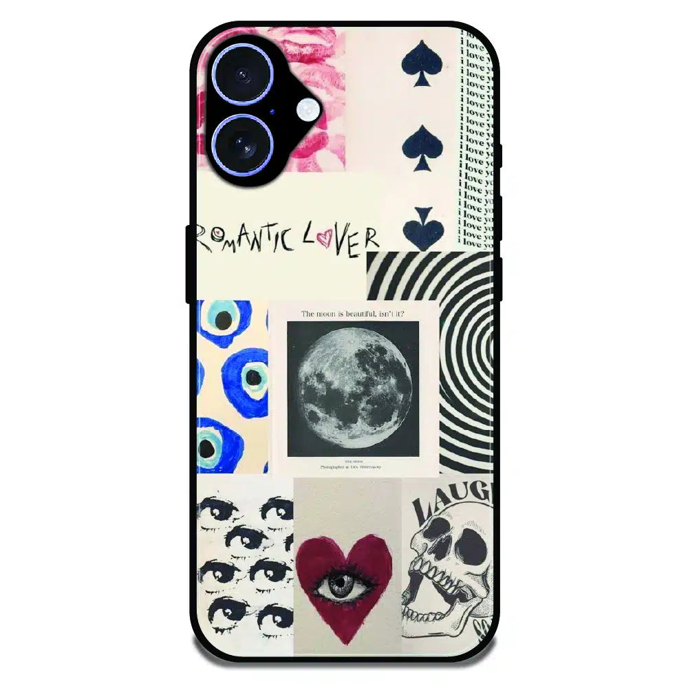 Romantic Art Collage - Glossy Metal Silicone Case For Apple iPhone 16 Plus