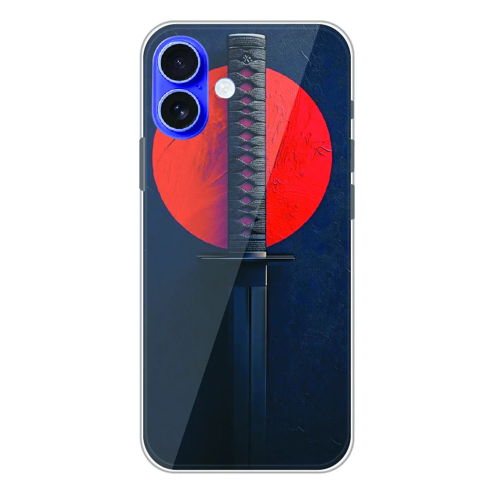 Katana Minimal Japanese Aesthetic - Printed Silicone Case For Apple iPhone 16 Plus