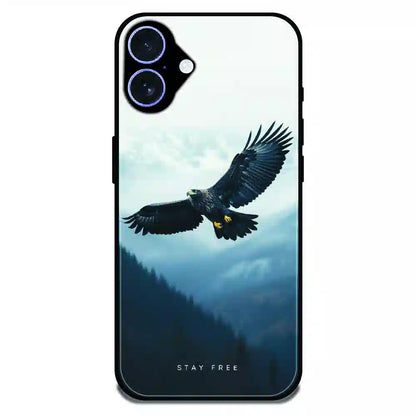 Stay Free Eagle Flight - Glossy Metal Silicone Case For Apple iPhone 16 Plus