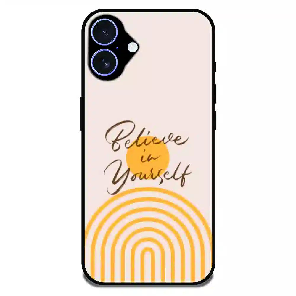 Believe in Yourself Minimal - Glossy Metal Silicone Case For Apple iPhone 16 Plus