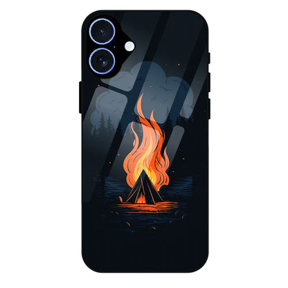 Midnight Campfire Adventure - Glass Case For Apple iPhone 16 Plus