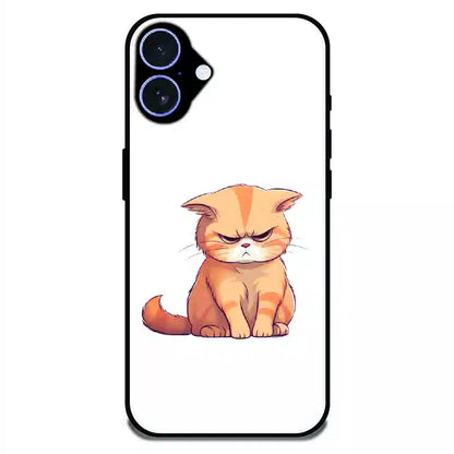 Grumpy Ginger Cat - Glossy Metal Silicone Case For Apple iPhone 16 Plus