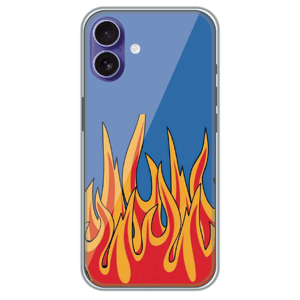 Blue Sky Flames - Printed Silicone Case for Apple iPhone 16 Plus