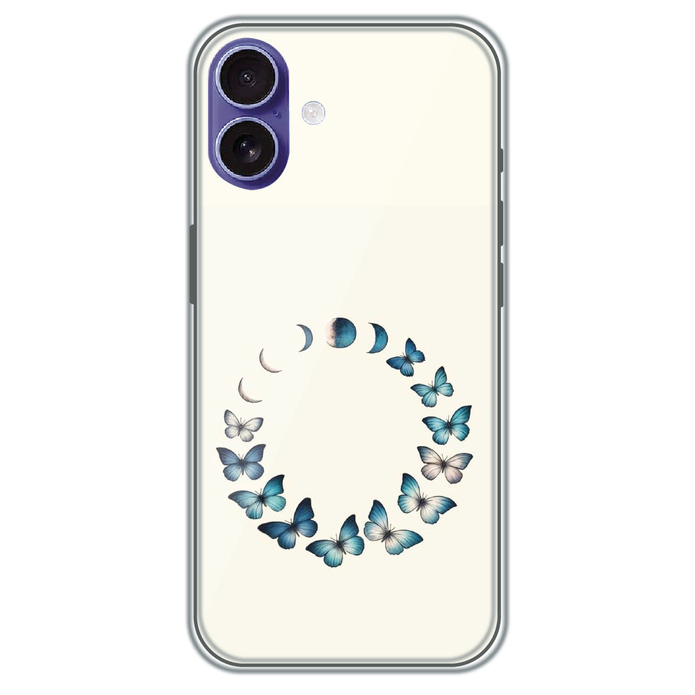 Butterfly Moon Cycle - Printed Silicone Case for Apple iPhone 16 Plus