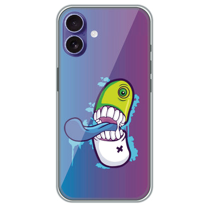 Chomp Pill Monster - Printed Silicone Case for Apple iPhone 16 Plus