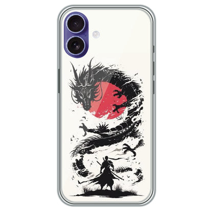 Dragon Samurai - Printed Silicone Case for Apple iPhone 16 Plus