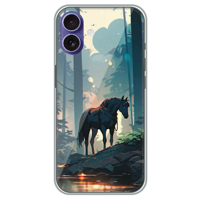 Horse in the Forest - Printed Silicone Case for Apple iPhone 16 Plus