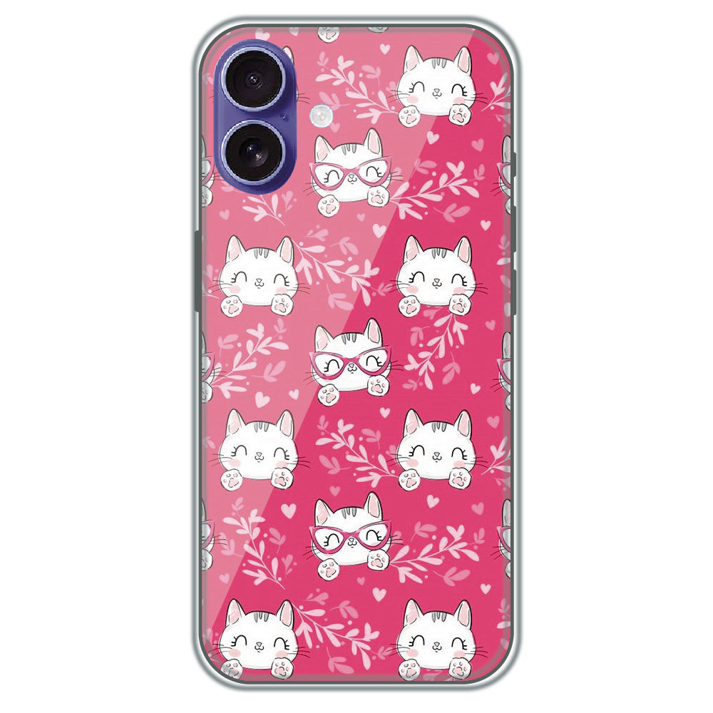 Kitty in Pink - Printed Silicone Case for Apple iPhone 16 Plus
