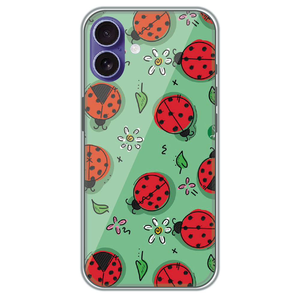 Ladybug Garden - Printed Silicone Case for Apple iPhone 16 Plus