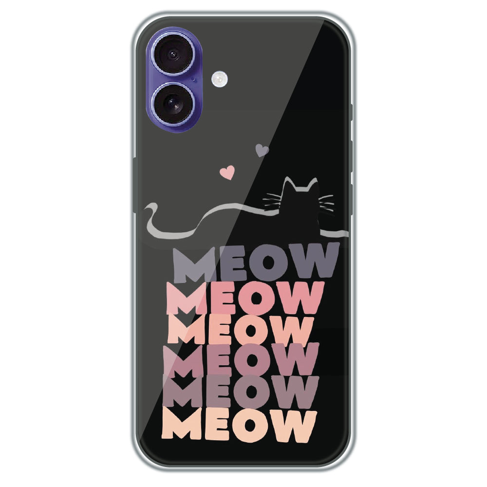Meow Meow Meow - Printed Silicone Case for Apple iPhone 16 Plus