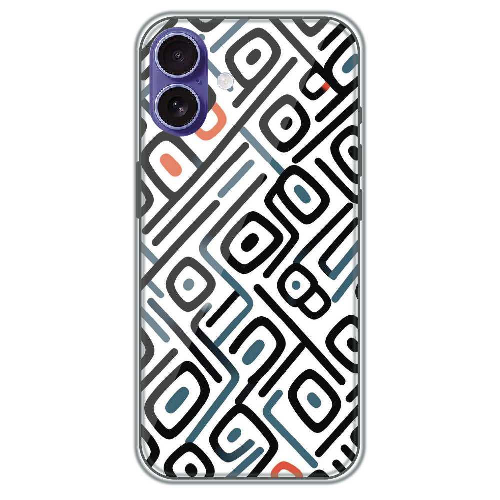 Monochrome Maze - Printed Silicone Case for Apple iPhone 16 Plus