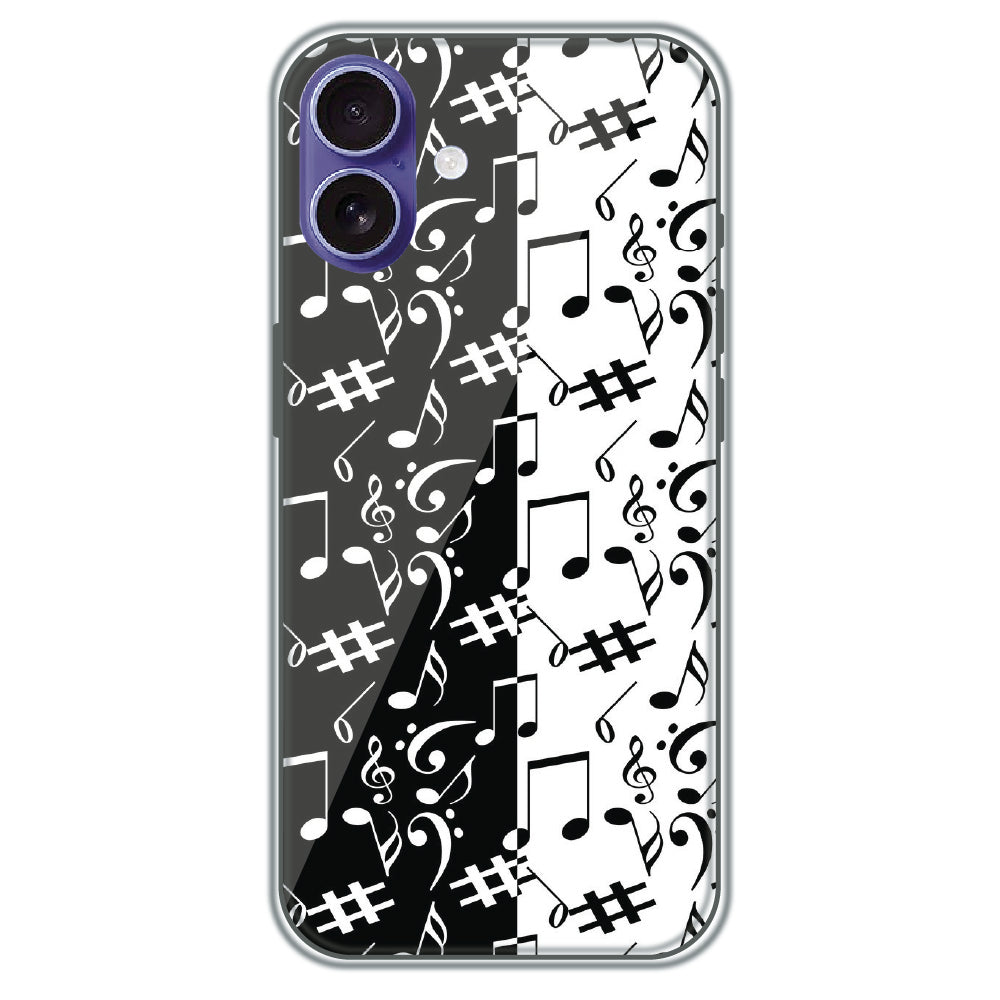 Music Notes - Printed Silicone Case for Apple iPhone 16 Plus