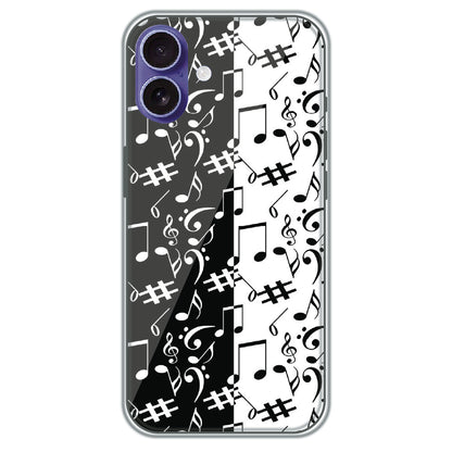 Music Notes - Printed Silicone Case for Apple iPhone 16 Plus