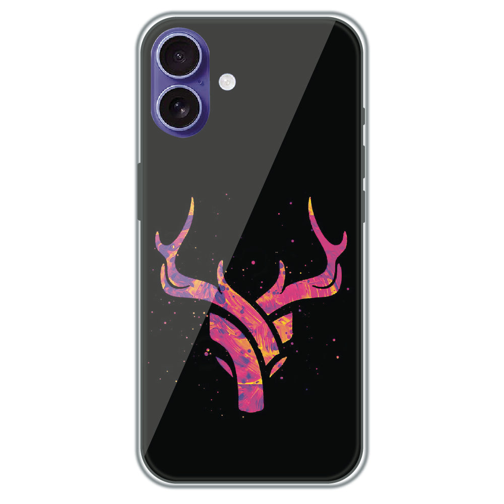 Neon Deer Antlers - Printed Silicone Case for Apple iPhone 16 Plus