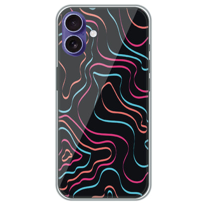 Neon Wave Lines - Printed Silicone Case for Apple iPhone 16 Plus