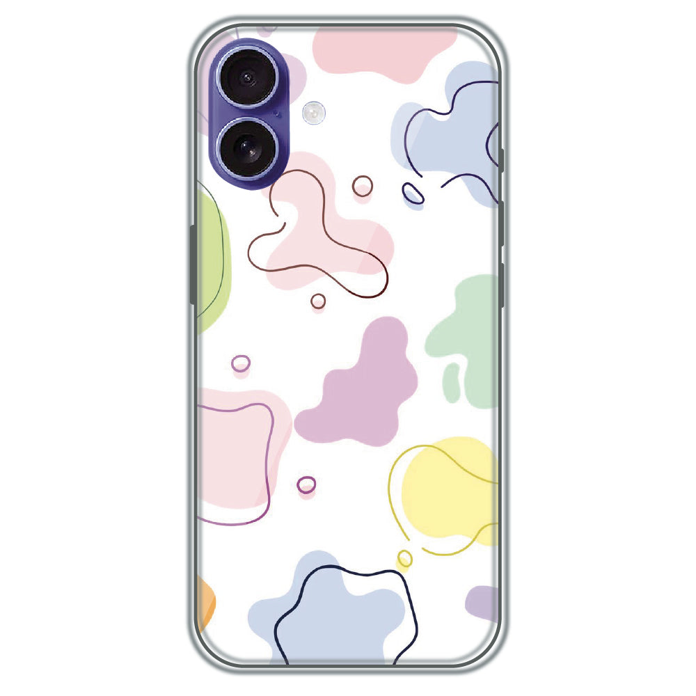 Pastel Splash Patches - Printed Silicone Case for Apple iPhone 16 Plus