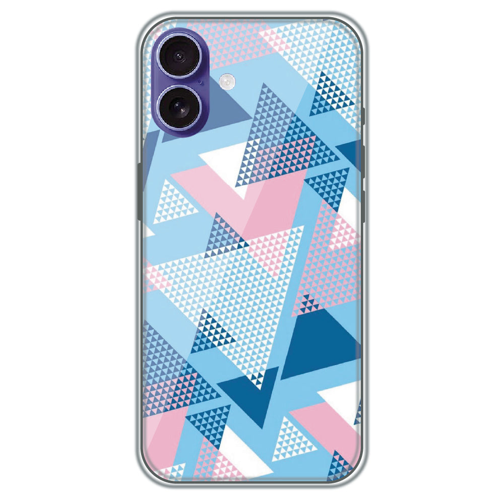 Pastel Triangles - Printed Silicone Case for Apple iPhone 16 Plus