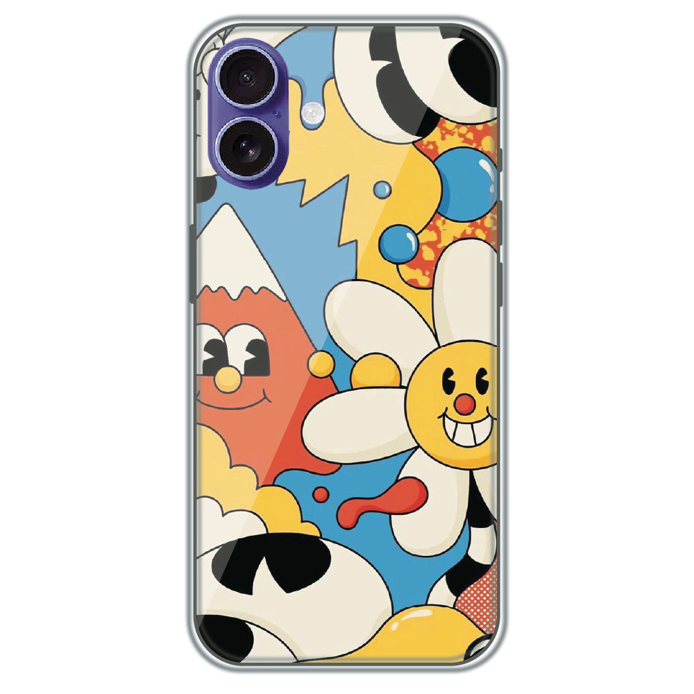 Pop Doodle Party - Printed Silicone Case for Apple iPhone 16 Plus