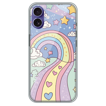Rainbow Path - Printed Silicone Case for Apple iPhone 16 Plus