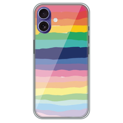 Rainbow Stripes - Printed Silicone Case for Apple iPhone 16 Plus