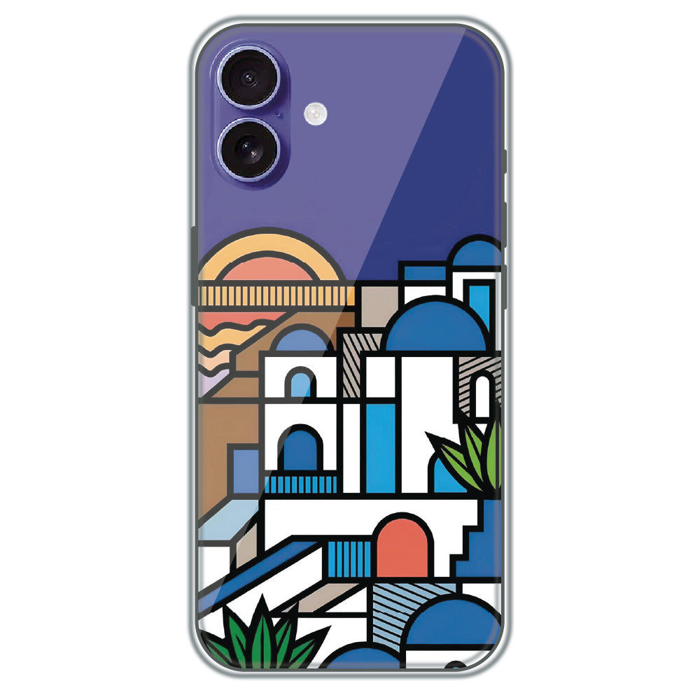 Santorini Streets - Printed Silicone Case for Apple iPhone 16 Plus