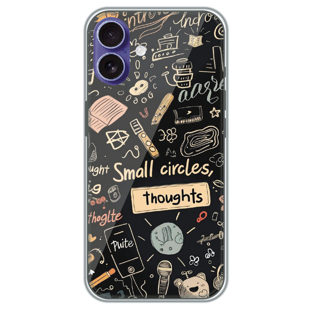 Small Circles, Big Thoughts - Printed Silicone Case for Apple iPhone 16 Plus