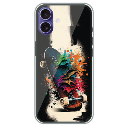 Splash Skate - Printed Silicone Case for Apple iPhone 16 Plus