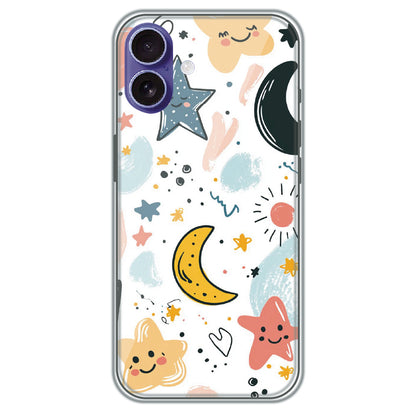 Starry Night Friends - Printed Silicone Case for Apple iPhone 16 Plus