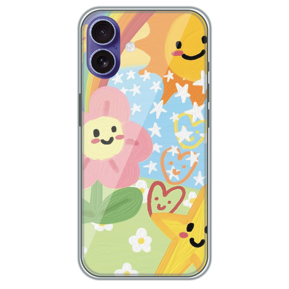 Sunshine Doodle Garden - Printed Silicone Case for Apple iPhone 16 Plus