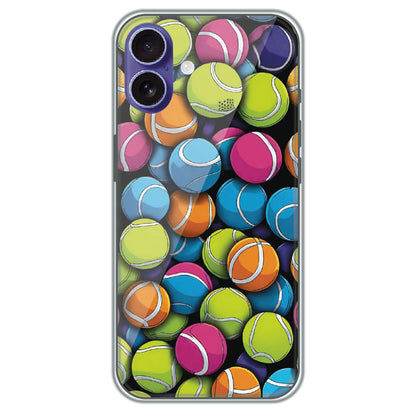 Tennis Ball Pile - Printed Silicone Case for Apple iPhone 16 Plus