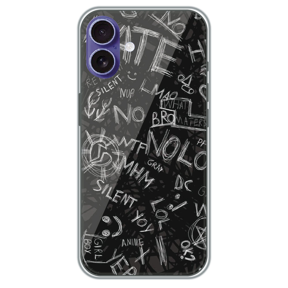 Urban Scribble Notes - Printed Silicone Case for Apple iPhone 16 Plus