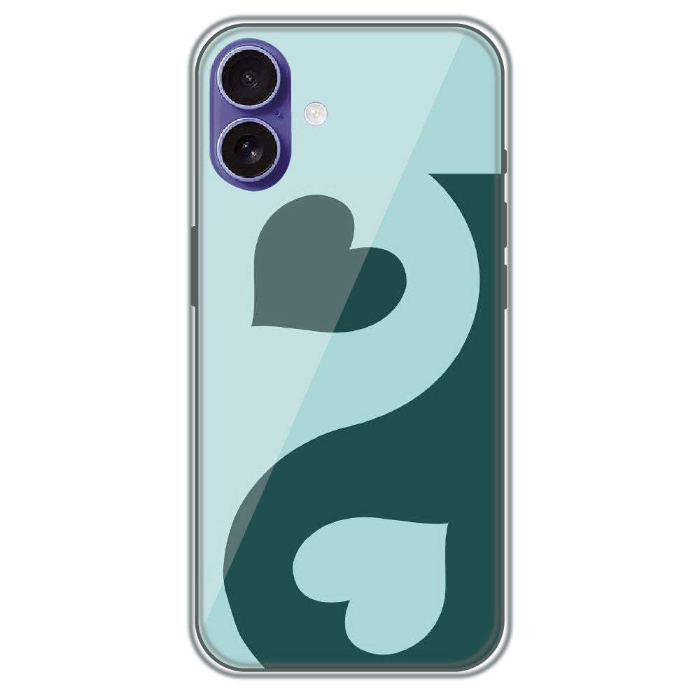 Yin Yang Hearts - Printed Silicone Case for Apple iPhone 16 Plus