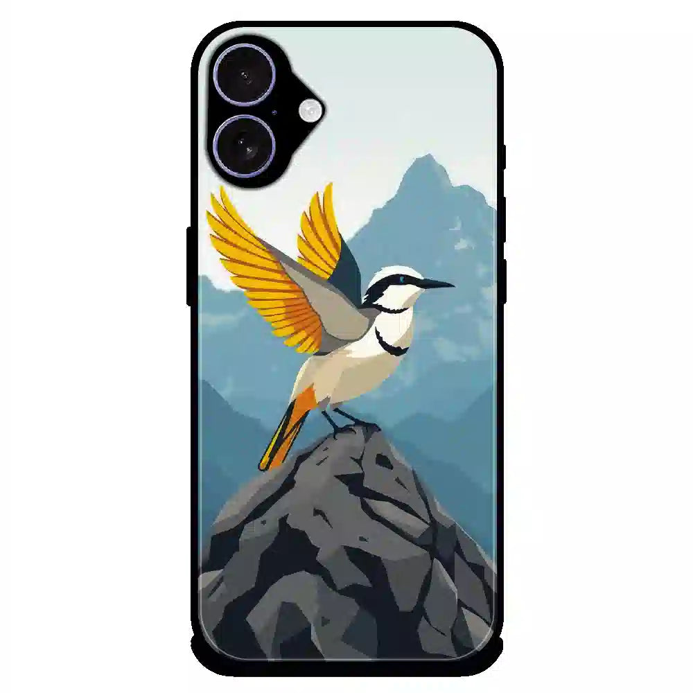Mountain Bird Freedom Art - Glossy Metal Silicone Case For Apple iPhone 16 Plus