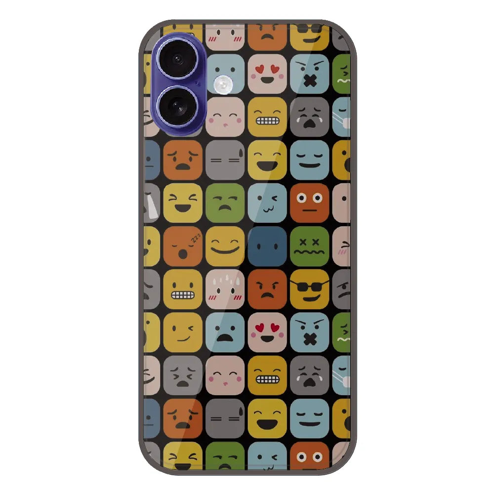 Colorful Expression Pattern - Printed Silicone Case For Apple iPhone 16 Plus