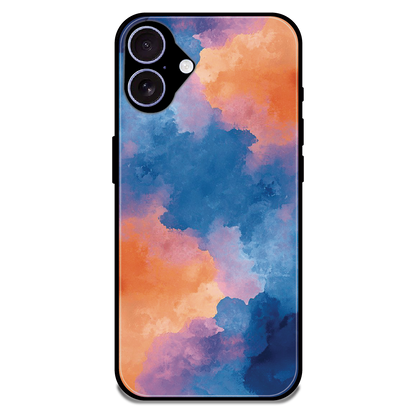 Abstract Pastel Cloud Geometry - Glossy Metal Silicone Case For Apple iPhone 16 Plus